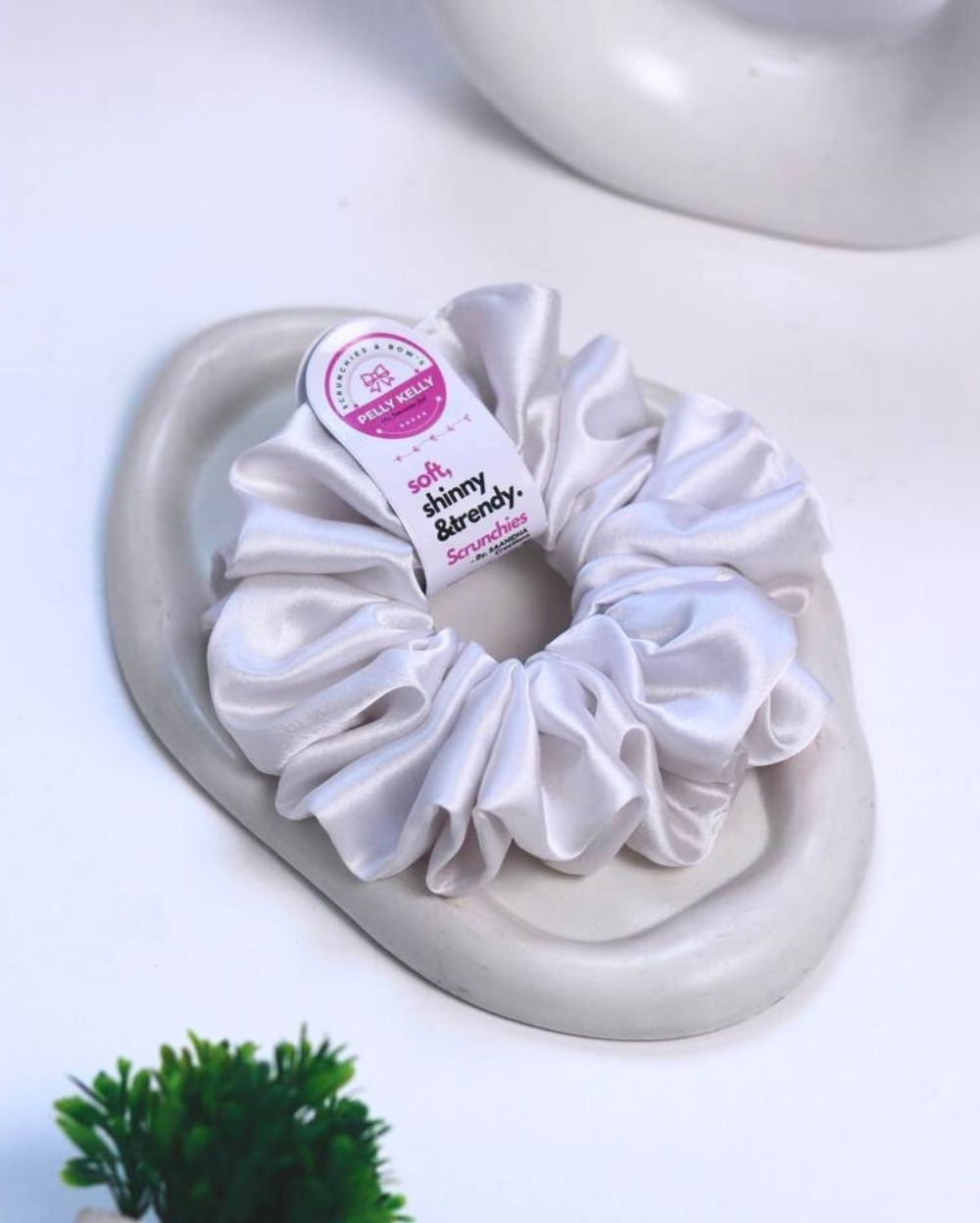 Milky White | Silk Satin Scrunchies | XL