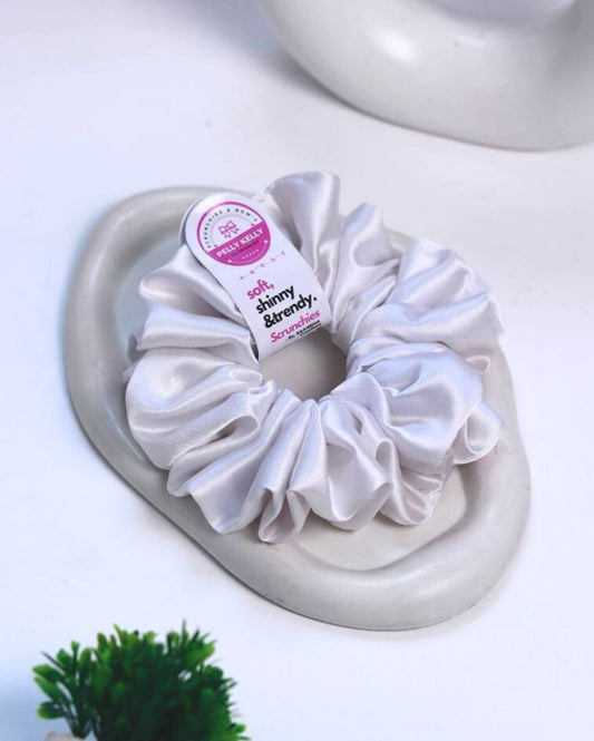 Milky White | Silk Satin Scrunchies | XL
