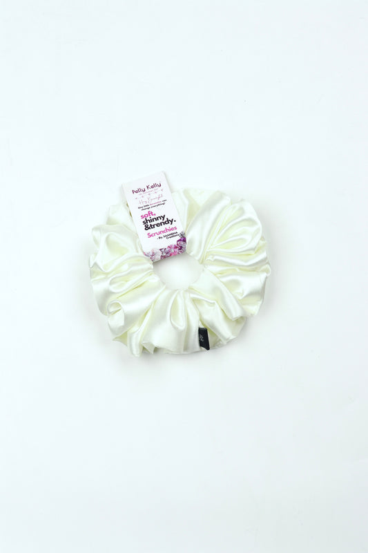 Milky White | Silk Satin Scrunchies | XL