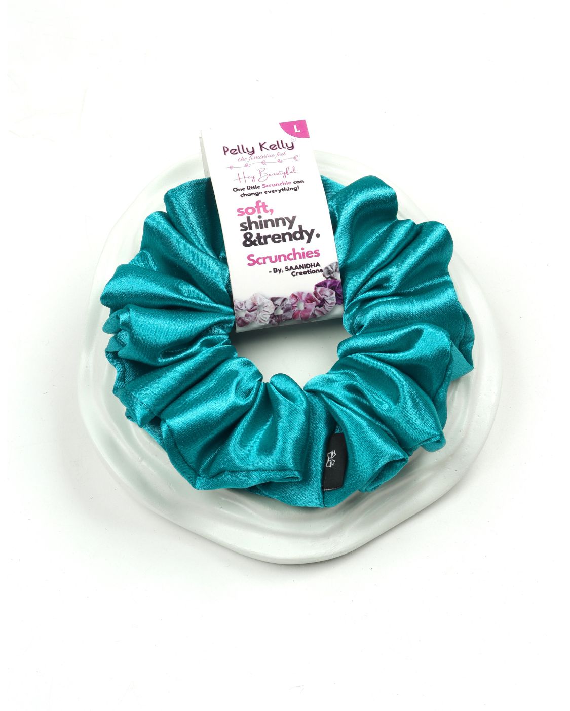 Surfie Green | Premium Silk Satin Scrunchies | L