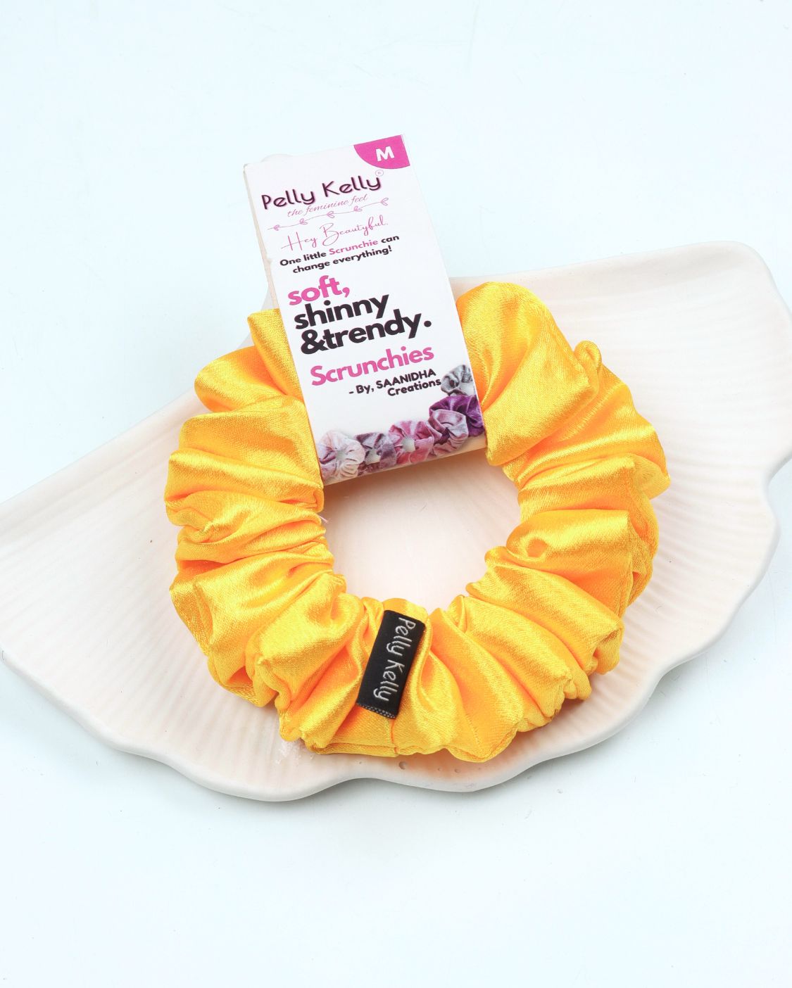 Arylide Yellow | Premium Silk Satin Scrunchies | M