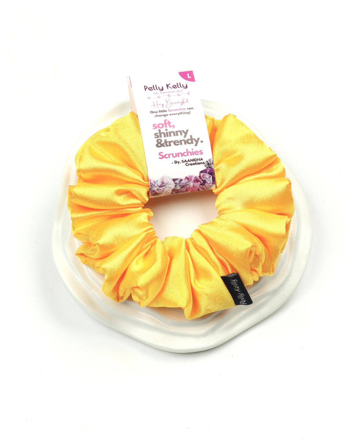 Arylide Yellow | Premium Silk Satin Scrunchies | L