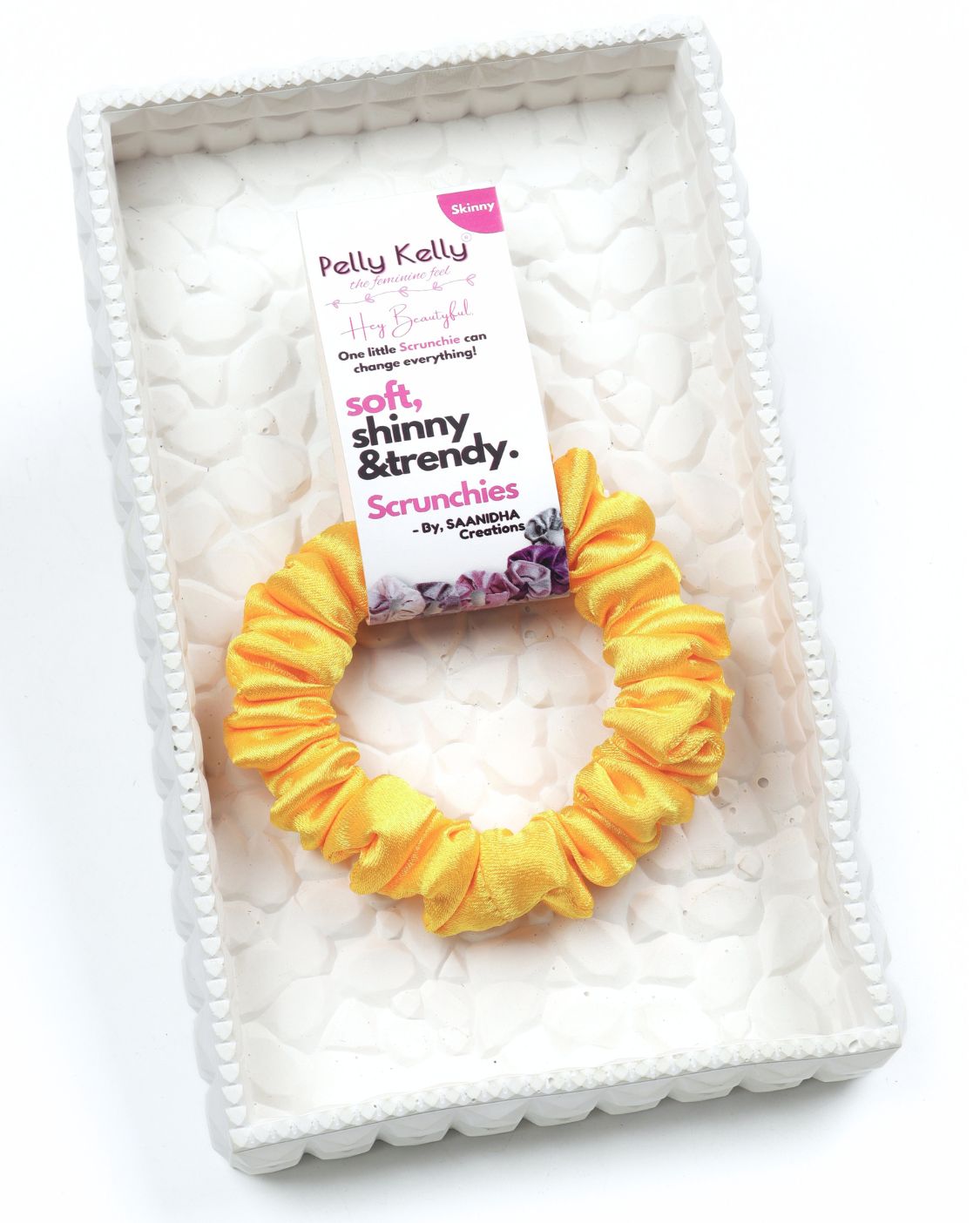 Arylide Yellow | Premium Silk Satin Scrunchies | S