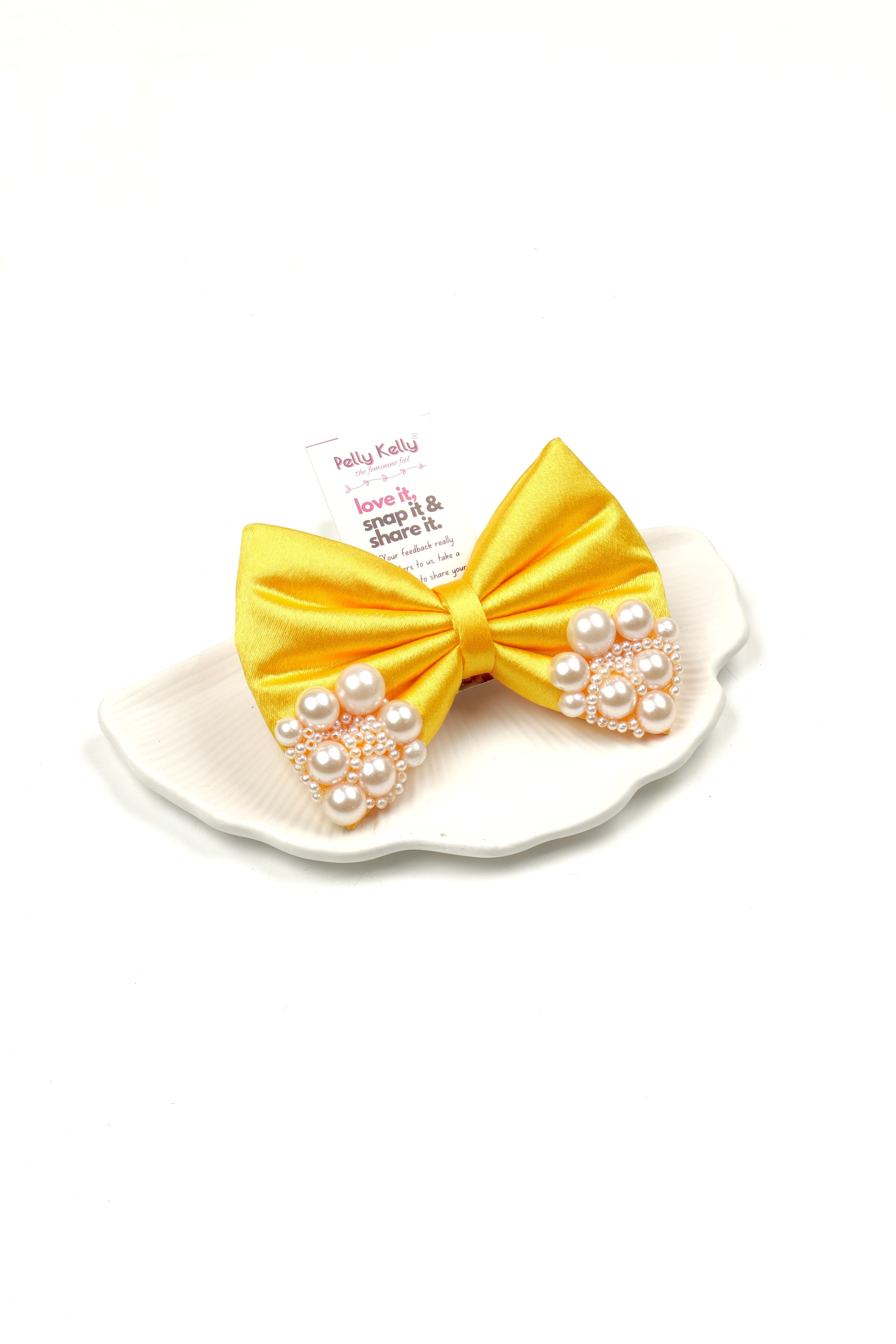 Arylide Yellow | Premium Satin | Princess Pearl Bow