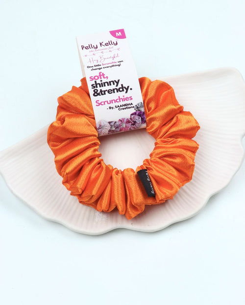 Faded Orange | Premium Silk Satin Scrunchies | M