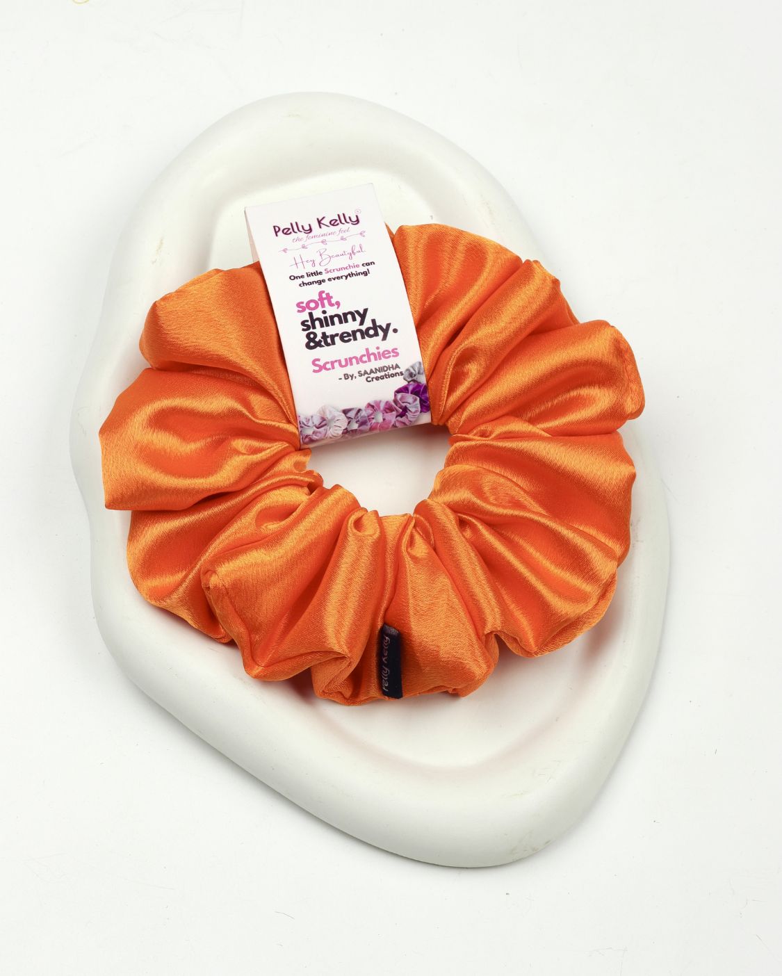 Faded Orange | Premium Silk Satin Scrunchies | XL
