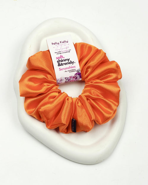 Faded Orange | Premium Silk Satin Scrunchies | XL