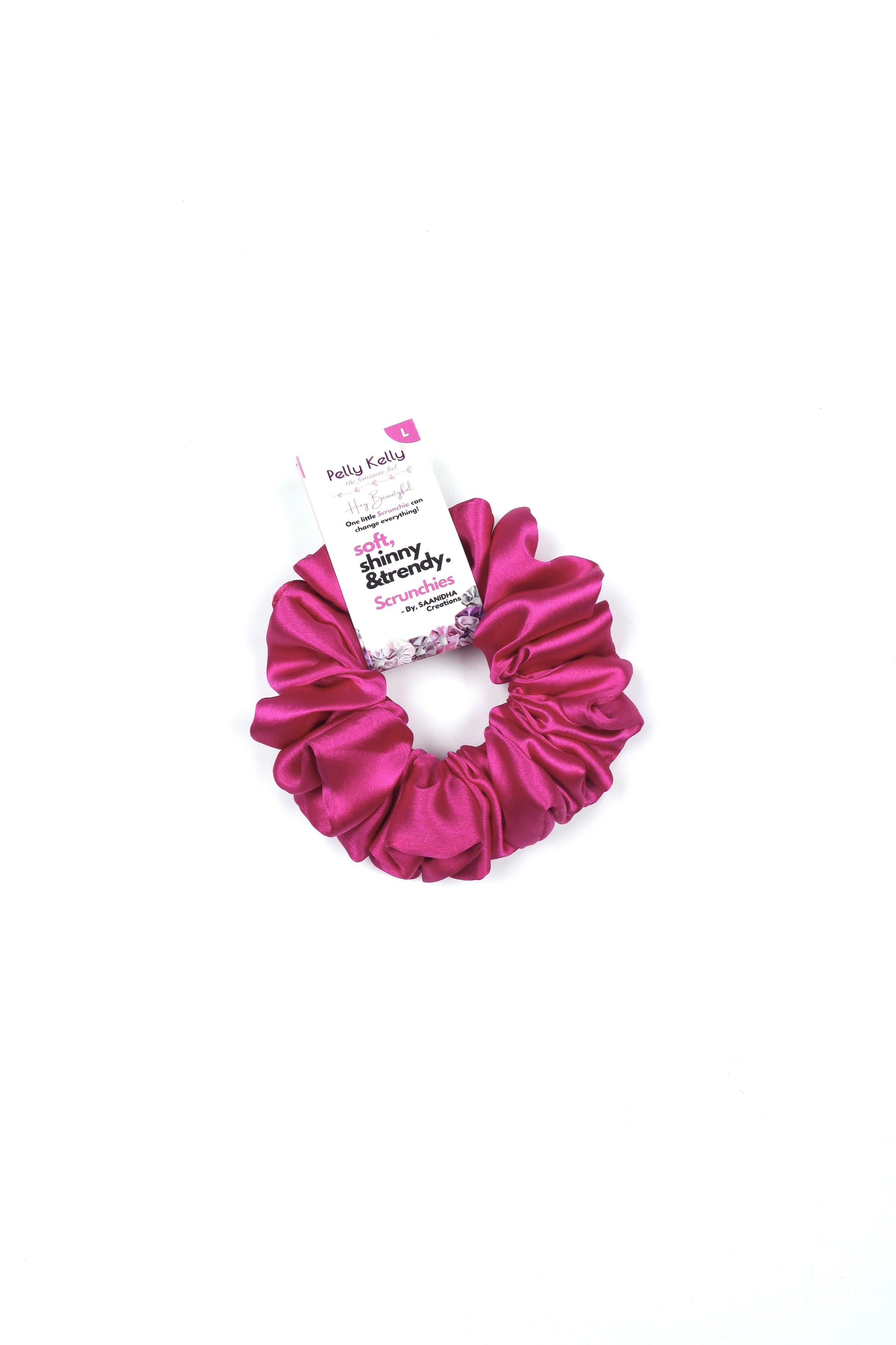 Pinkish Red | Silk Satin Scrunchies | L