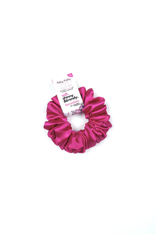 Pinkish Red | Silk Satin Scrunchies | L