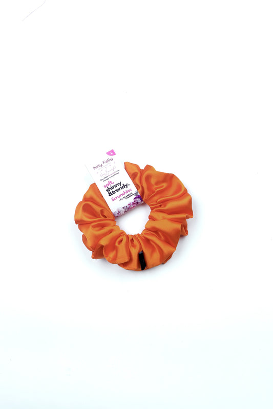 Orange | Silk Satin Scrunchies | L