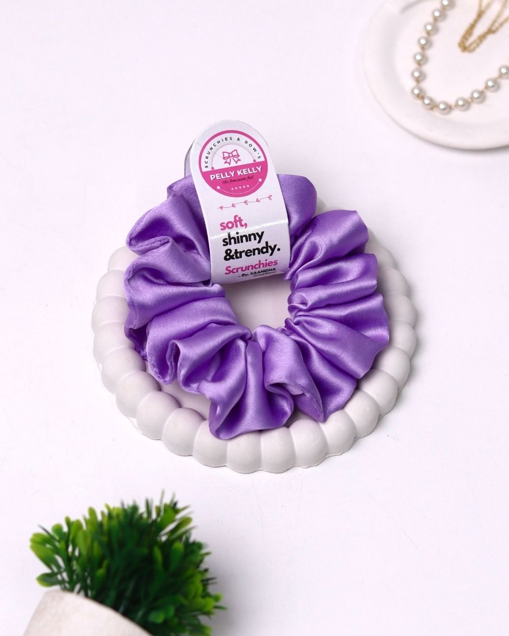 Pale Lavender | Silk Satin Scrunchies | L