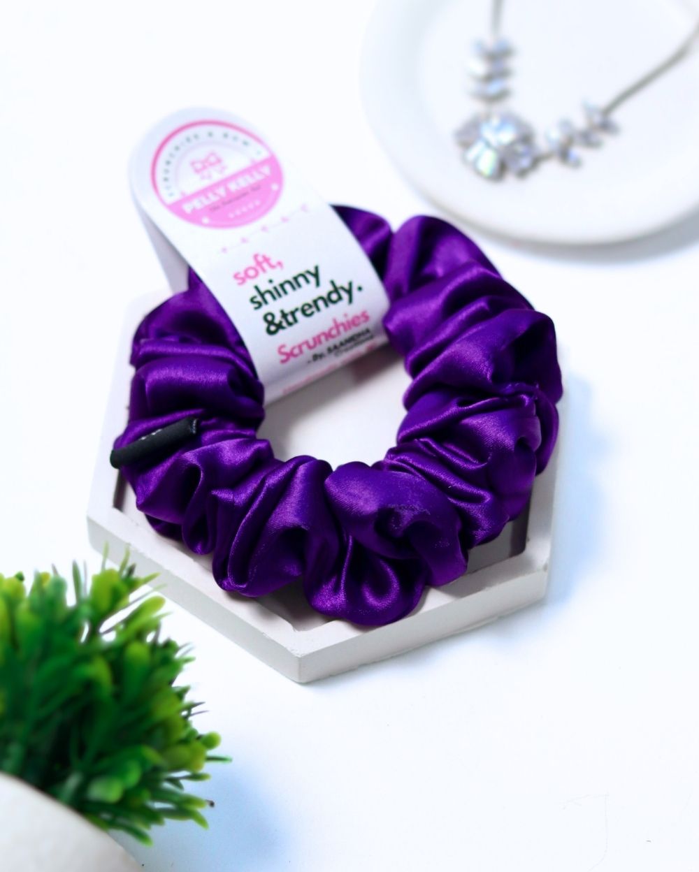 Purple Monster | Silk Satin Scrunchies | M