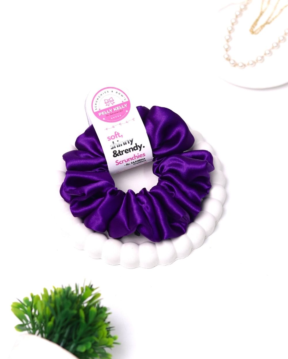 Purple Monster | Silk Satin Scrunchies | L