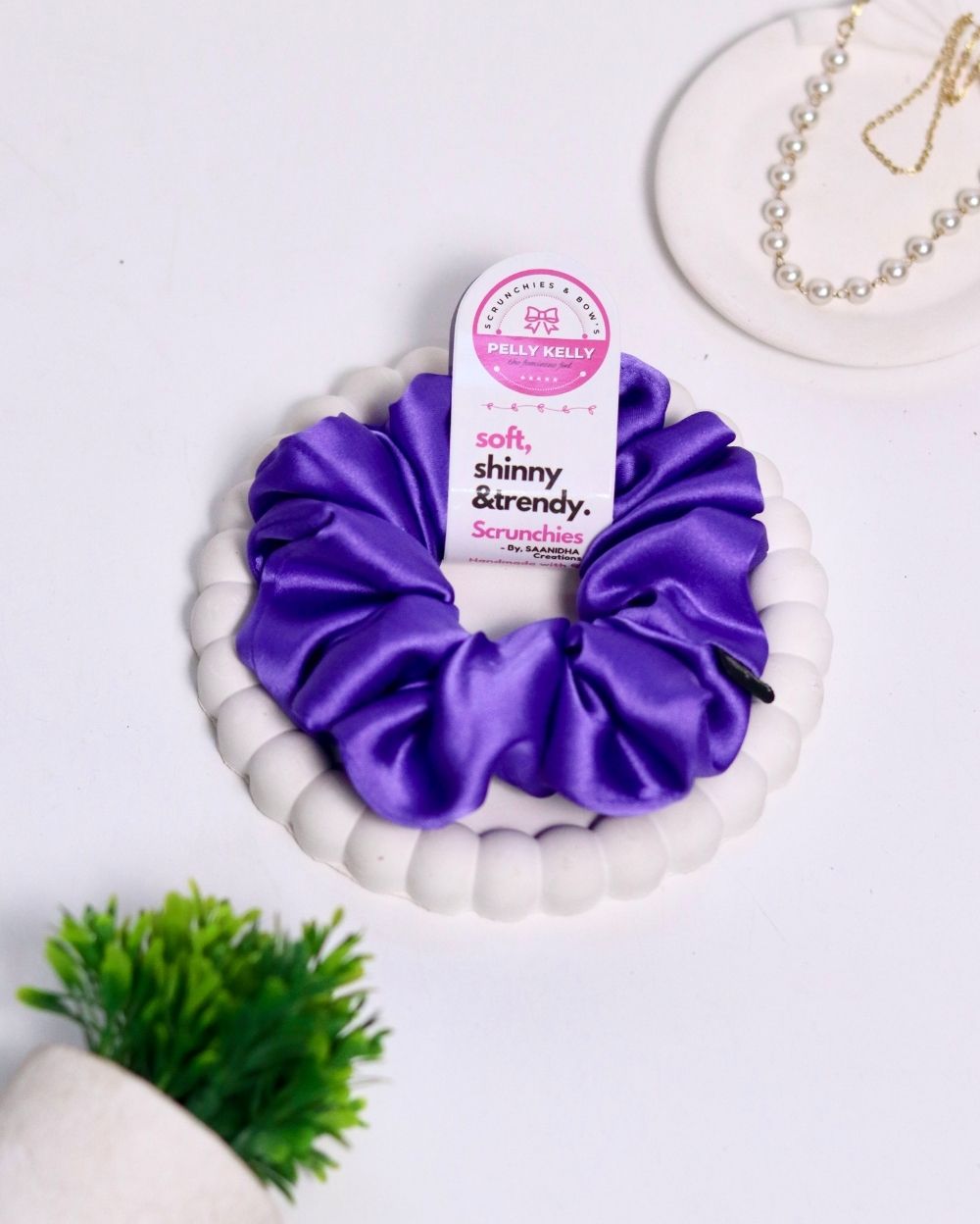 Lavender | Silk Satin Scrunchies | L