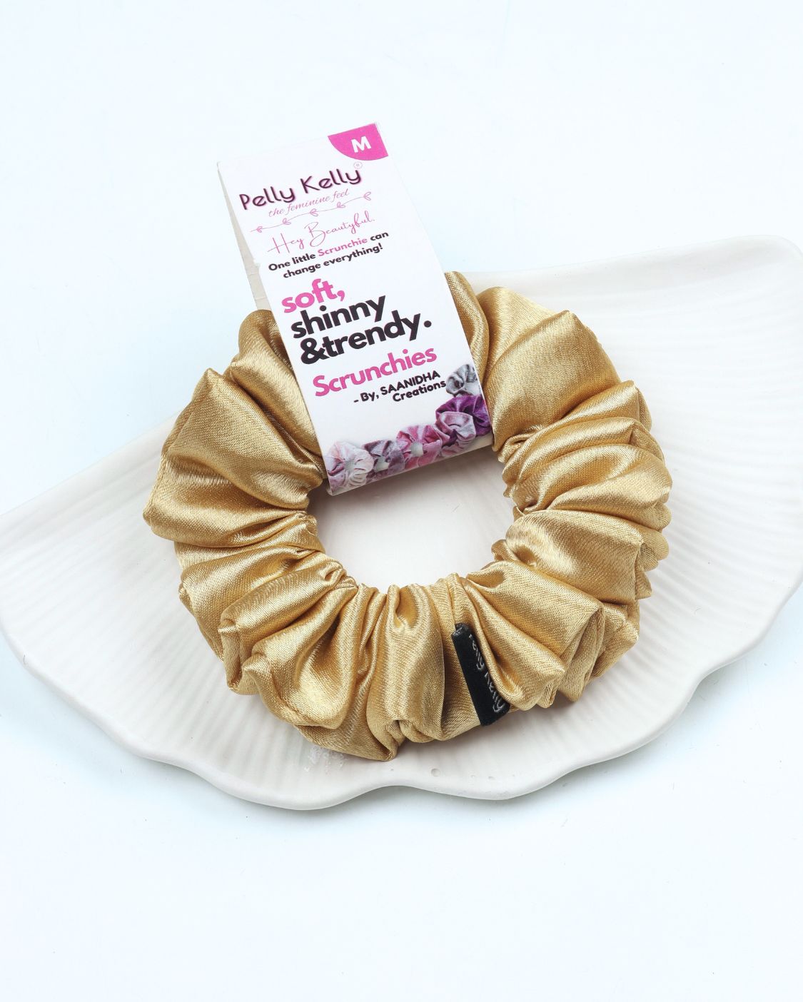 Gold | Premium Silk Satin Scrunchies | M