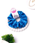 Ball Blue | Silk Satin Scrunchies | L