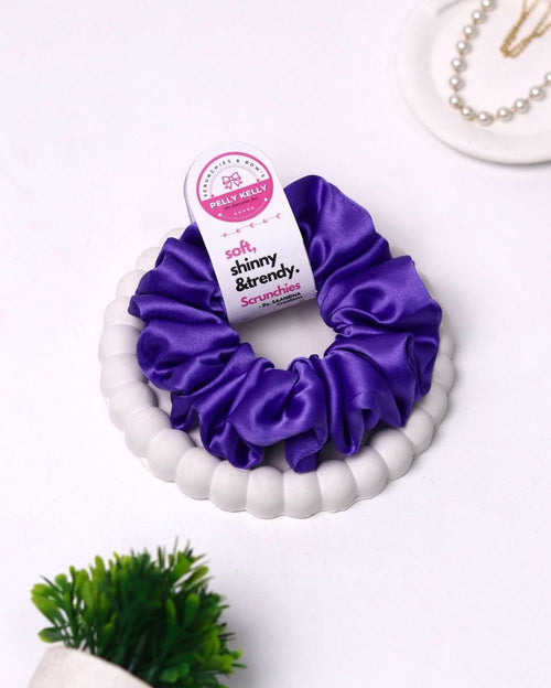 Denim | Silk Satin Scrunchies | L