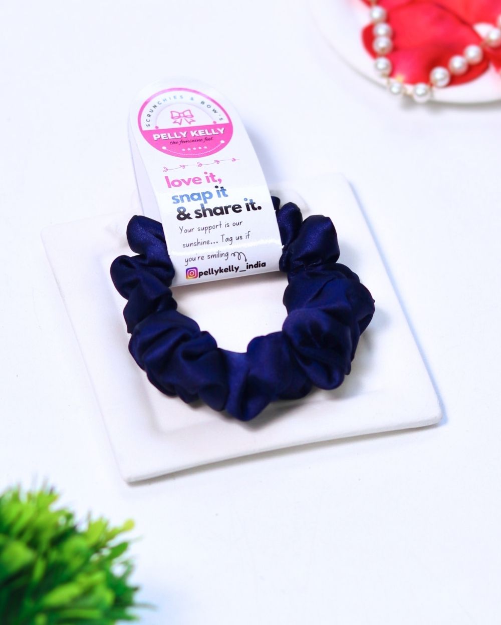 Denim | Silk Satin Scrunchies | S