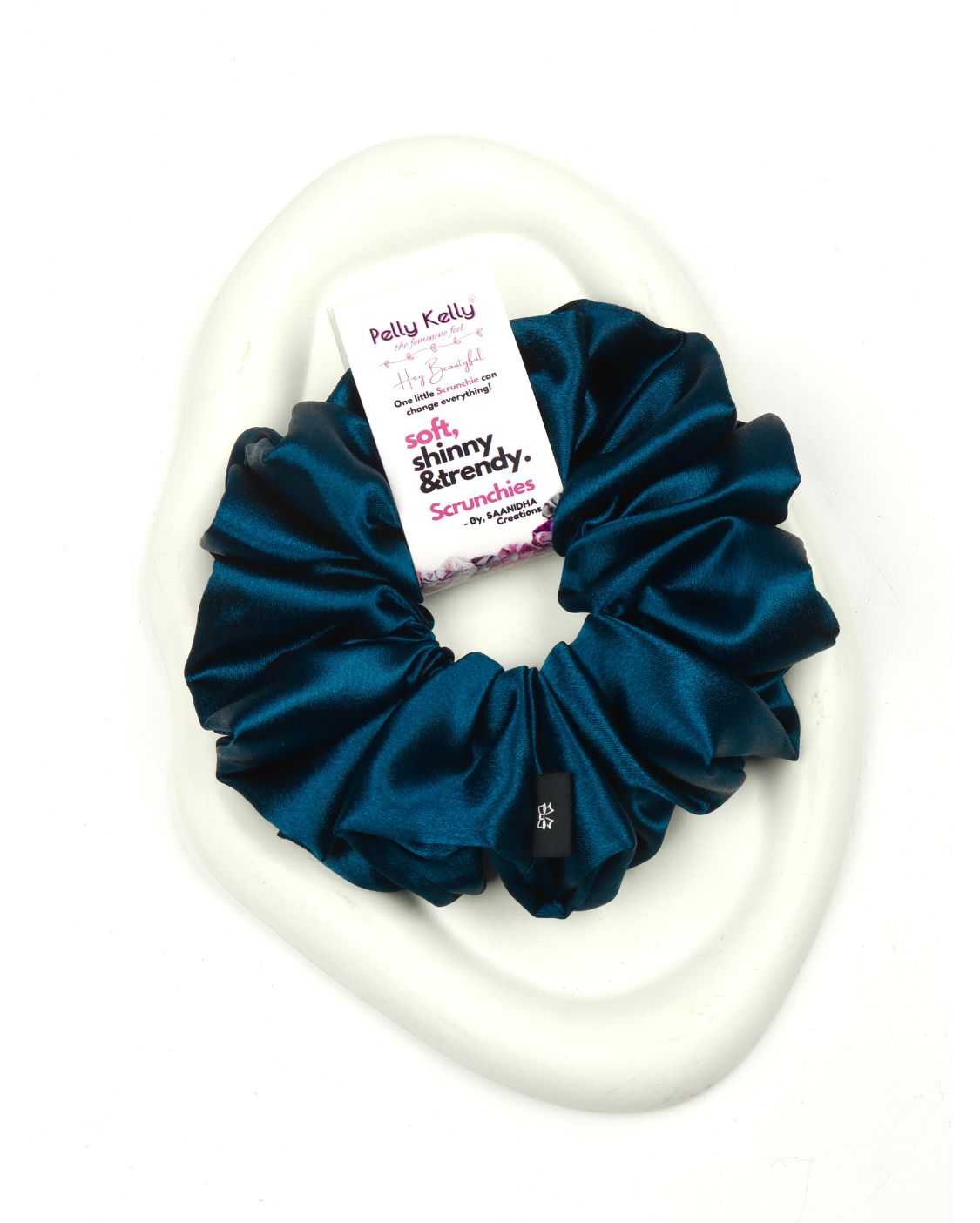 Dark Blue Grey | Premium Silk Satin Scrunchies | XL