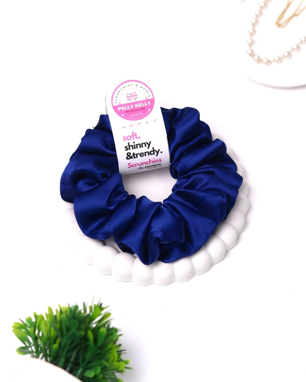 Sapphire | Silk Satin Scrunchies | L
