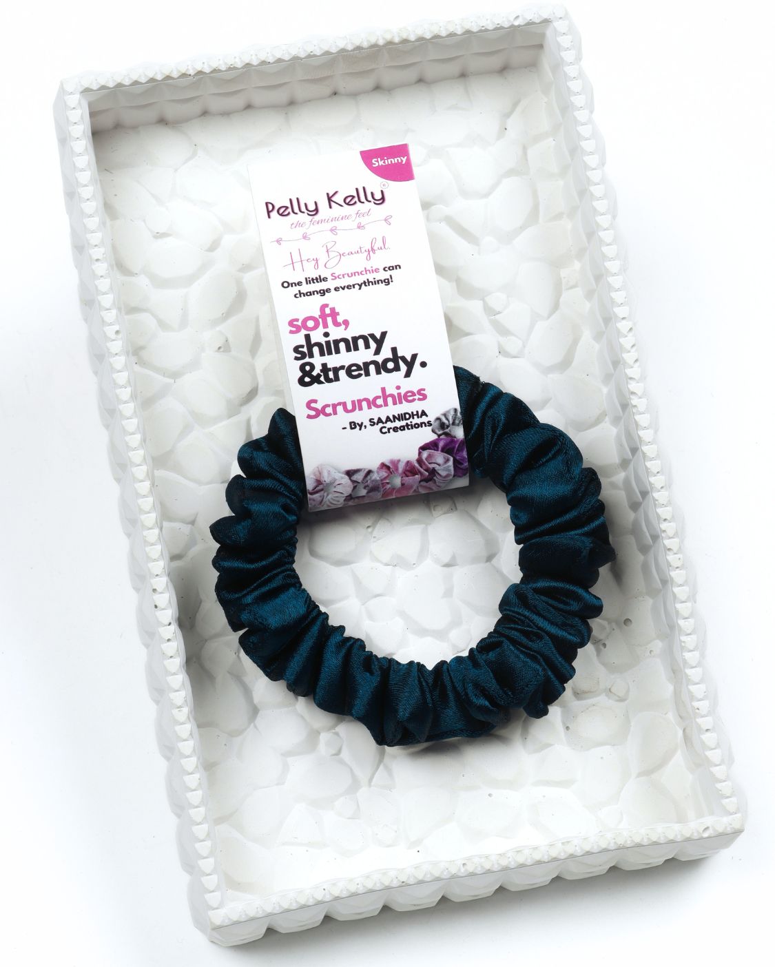 Dark Blue Grey | Premium Silk Satin Scrunchies | S