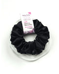 Black | Premium Silk Satin Scrunchies | L