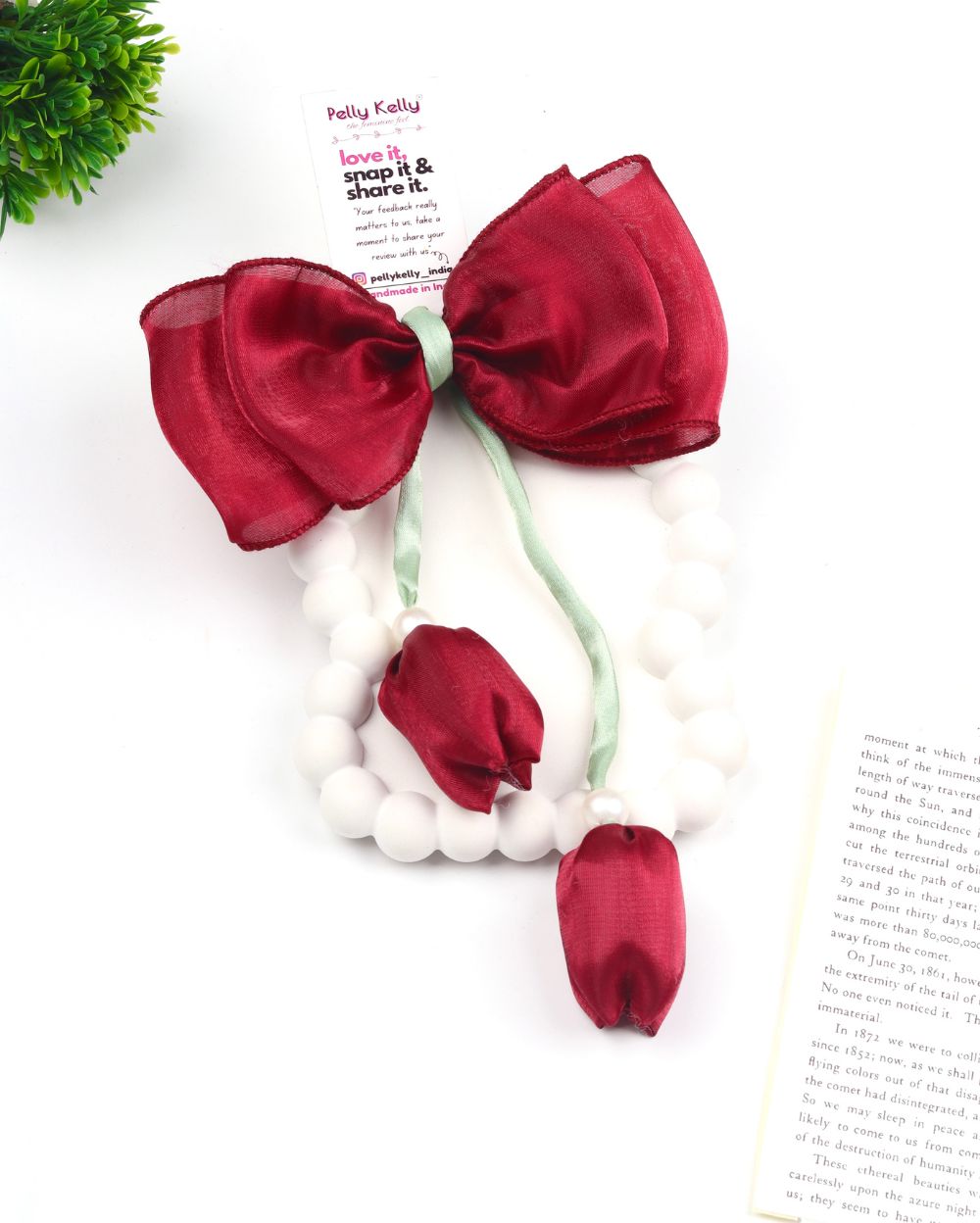 Deep Carmine | Tulip Bow