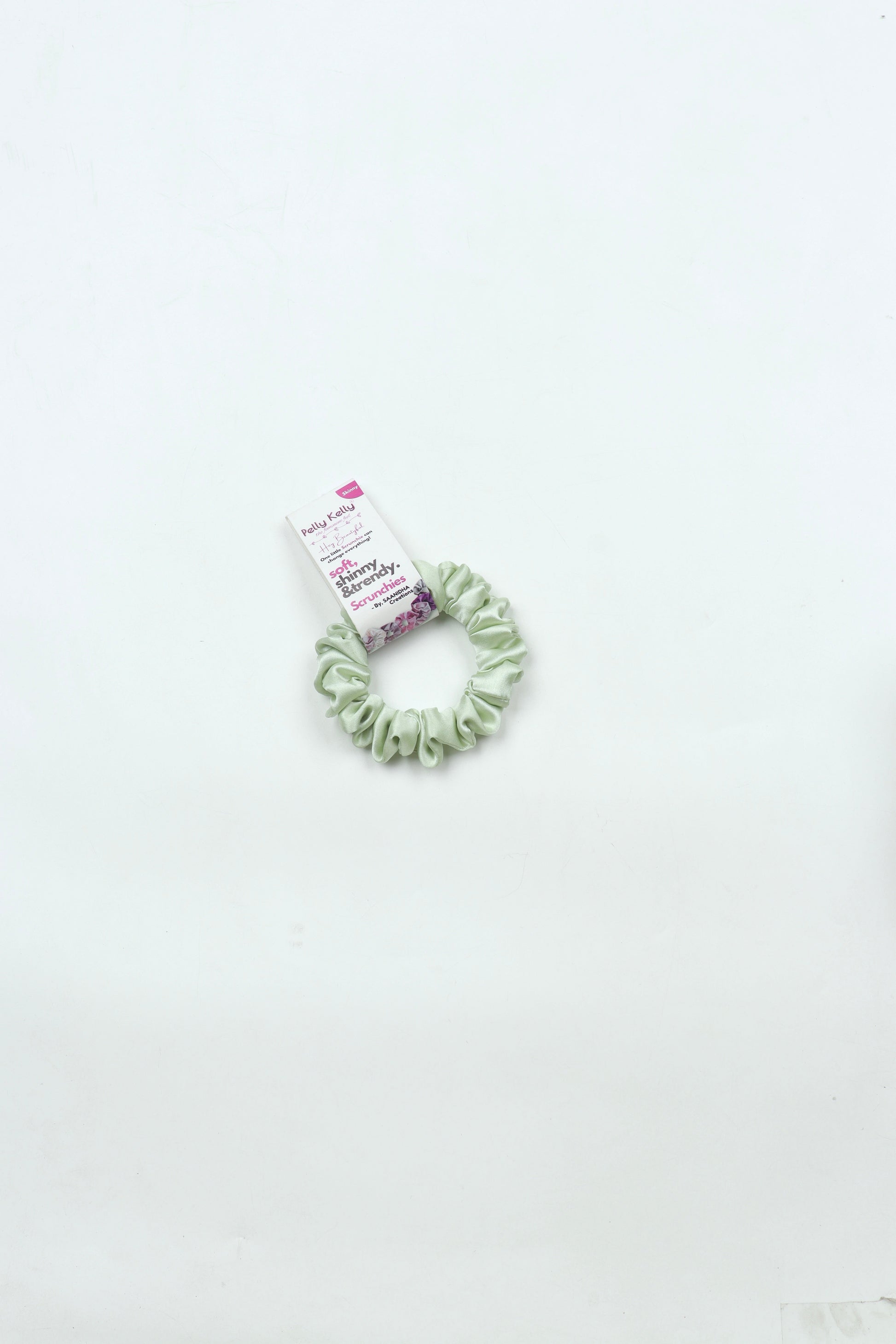 Off Green | Silk Satin Scrunchies | S