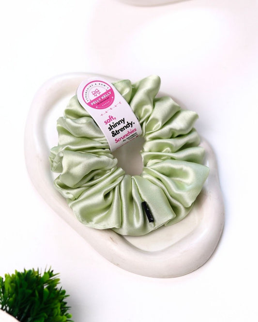 Off Green | Silk Satin Scrunchies | XL