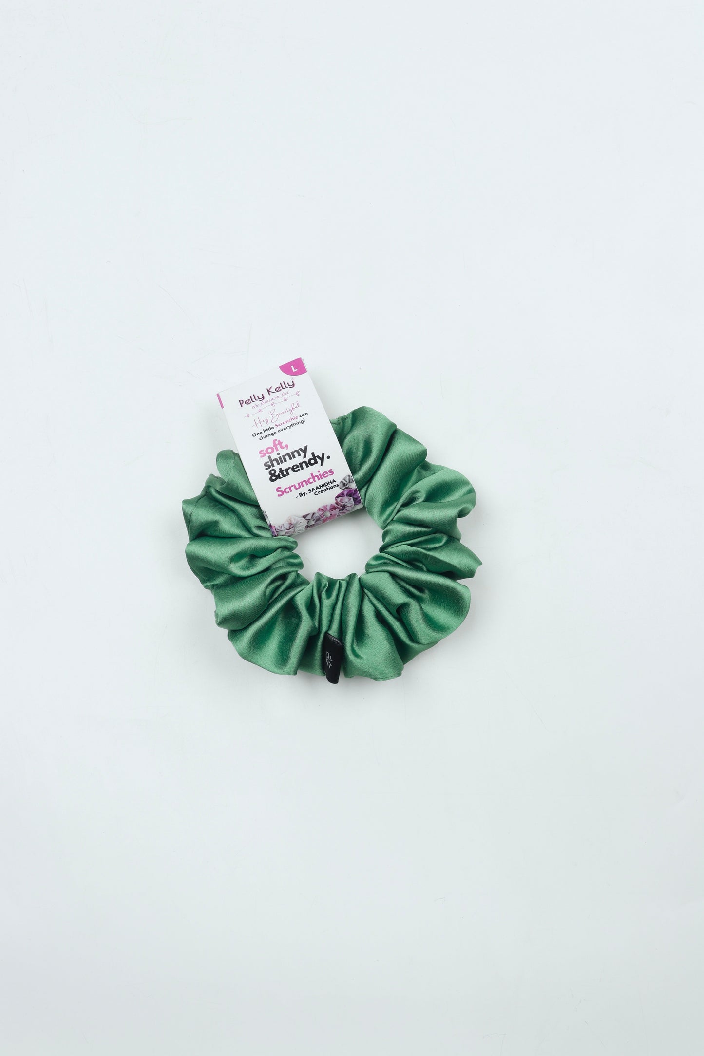 Green Spring | Silk Satin Scrunchies | L