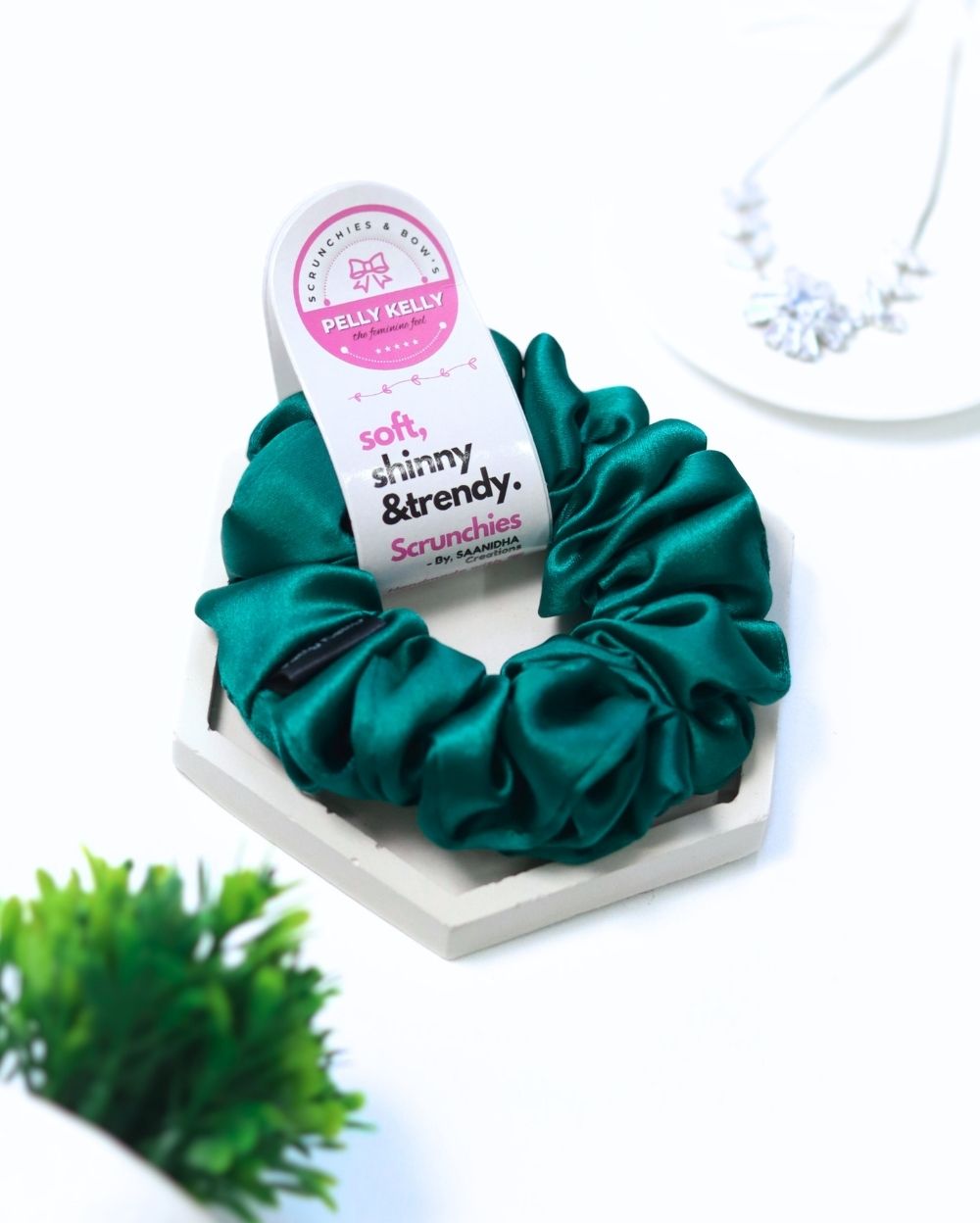 Turquoise | Silk Satin Scrunchies | M