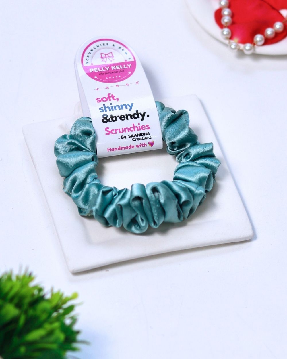 Pale Blue | Silk Satin Scrunchies |S