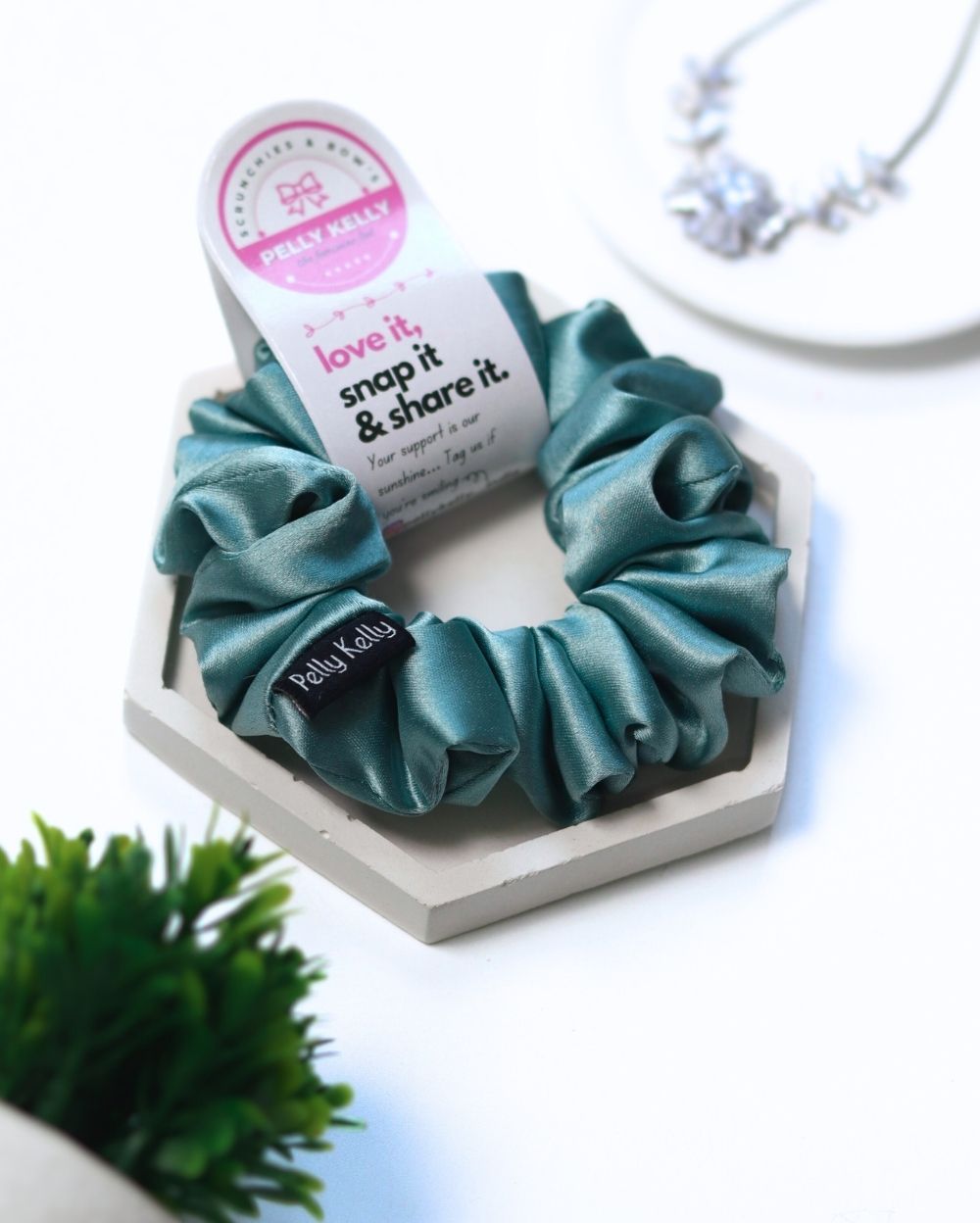 Pale Blue | Silk Satin Scrunchies |M