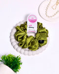Olive Green | Silk Satin Scrunchies | L