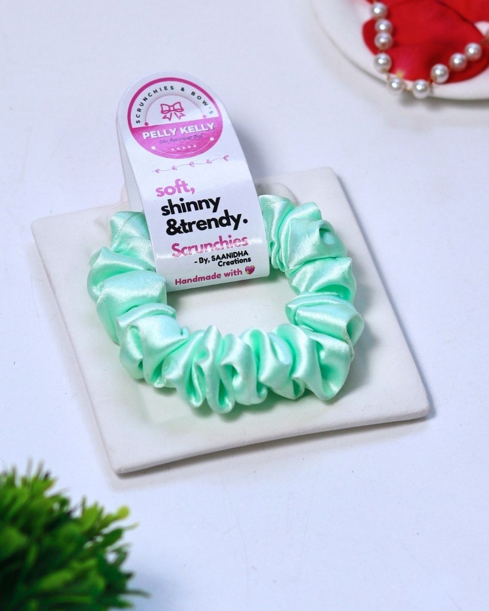 White Ice | Silk Satin Scrunchies | S
