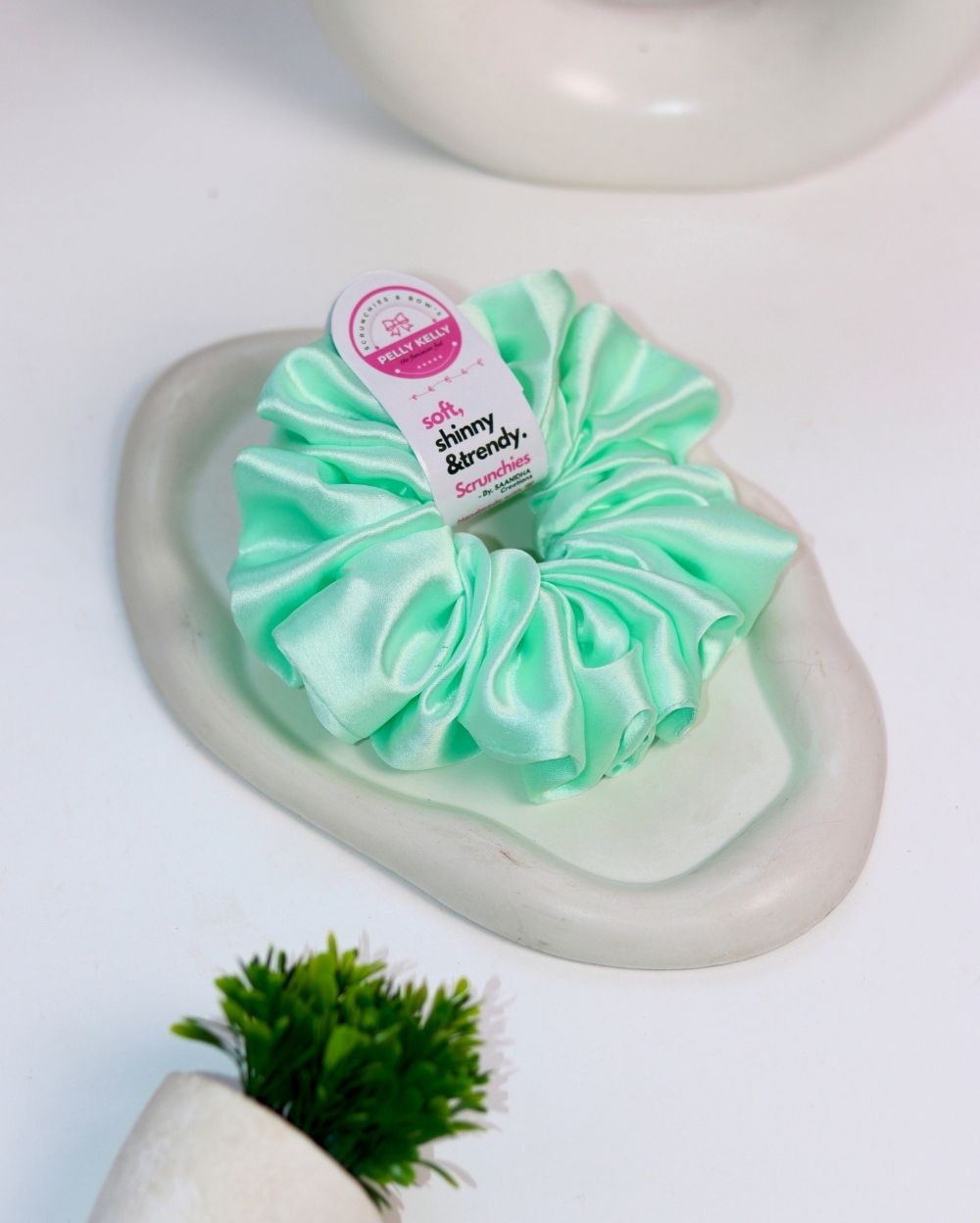 White Ice | Silk Satin Scrunchies | XL