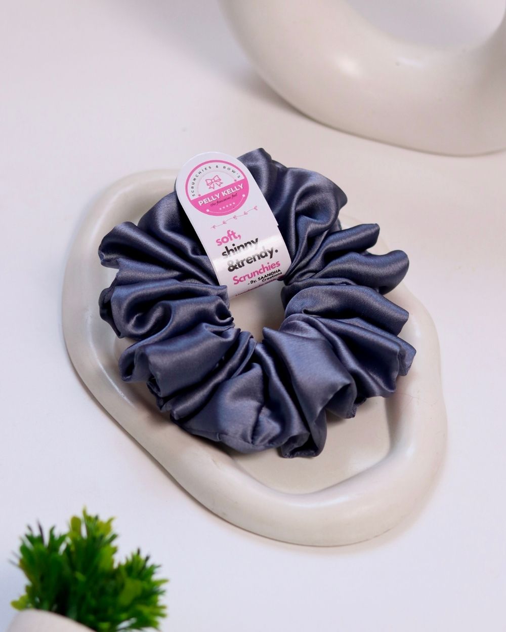 Steel Grey | Silk Satin Scrunchies | XL