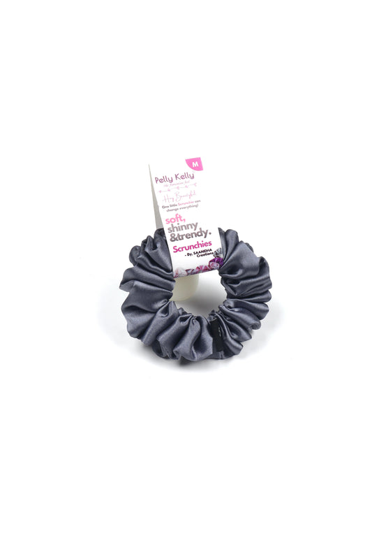 Steel Grey | Silk Satin Scrunchies | M