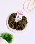 Bean Brown | Silk Satin Scrunchies | L