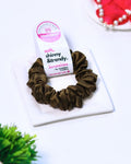 Bean Brown | Silk Satin Scrunchies | S