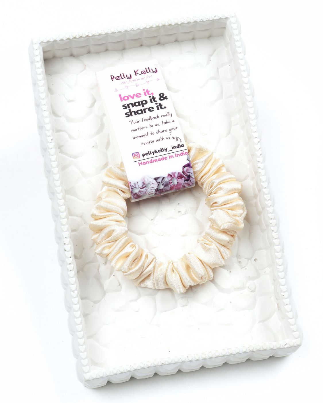 Soft Peach | Premium Silk Satin Scrunchies | S