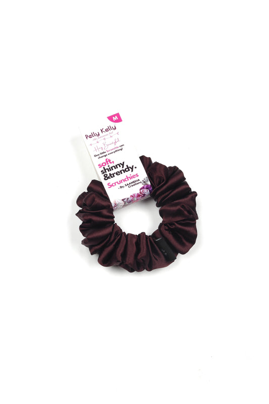 Woody Brown | Silk Satin Scrunchies | M