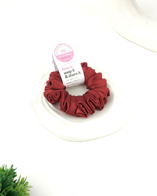Brick Red | Silk Satin Scrunchies | M