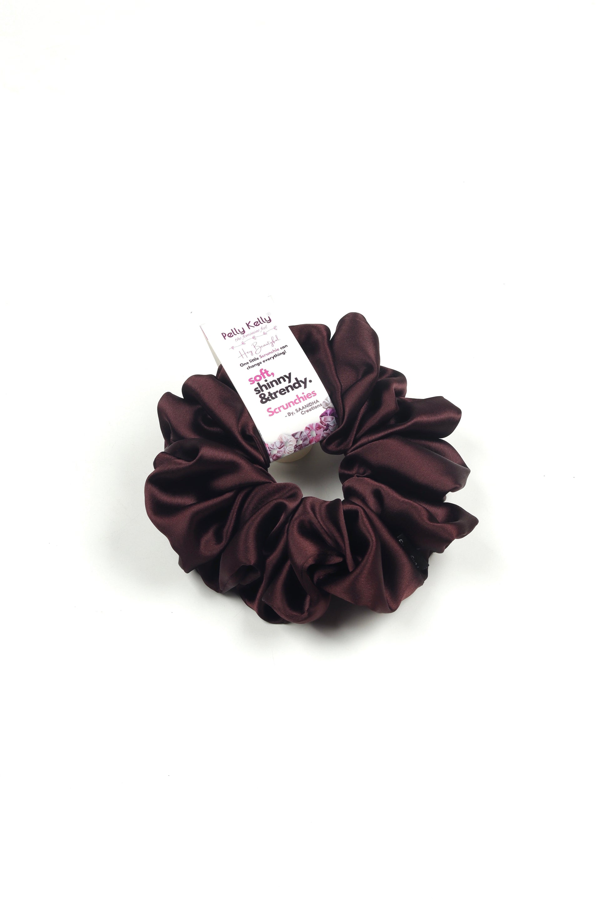 Woody Brown | Silk Satin Scrunchies | XL