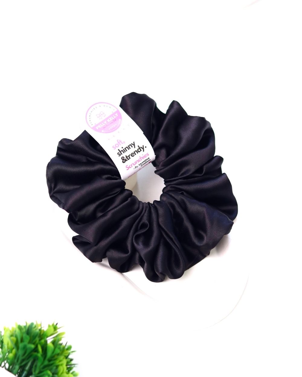 Black | Silk Satin Scrunchies | XL