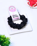 Black | Silk Satin Scrunchies | S