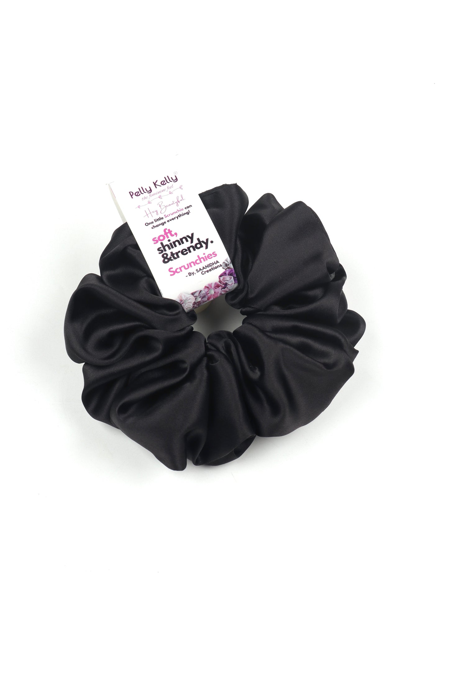 Black | Silk Satin Scrunchies | XL