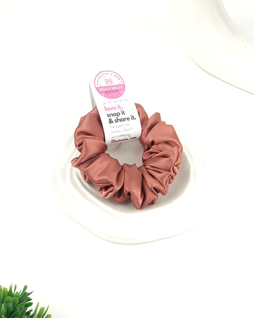 Light Brown | Silk Satin Scrunchies | M