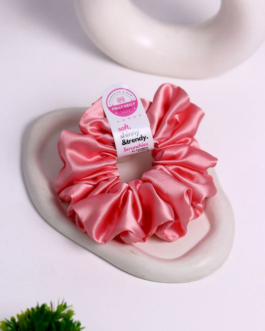 Pastel Magenta | Silk Satin Scrunchies | XL