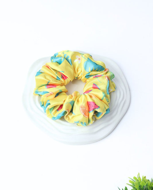 Premium Printed Satin Scrunchies | Large
